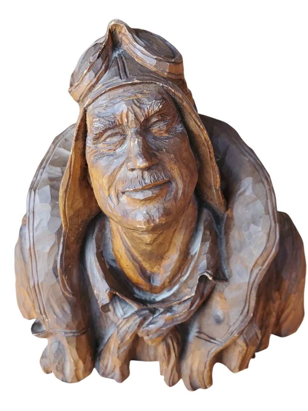 Vintage WWII Aviator Pilot Figurine Bust R. Wetherbee Carving - Picture 5 of 8